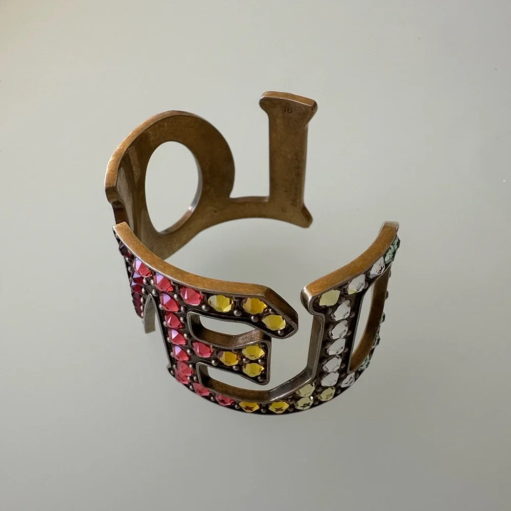 Gucci Colorful Rhinestone Cuff Bracelet - Picture 7 of 8